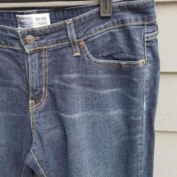 Levi's Signature Mid Rise Straight Jeans Size 14 - Picture 5 of 10